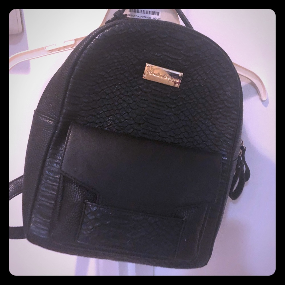 ASOS Black leather book bag